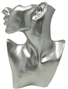 R&F srls Espositore COLLO VISO ARGENTO LISCIO porta collana parure bigiotteria