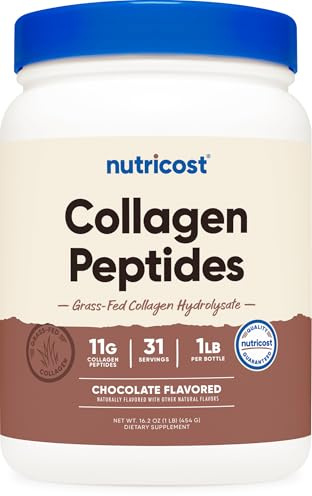 Nutricost Collagen Peptides Powder 1LB (454 G) (Chocolate) - Grass Fed Bovine Collagen Hydrolysate