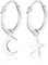 Elli Ohrringe Damen Creolen Anhänger Stern Mond in 925 Sterling Silber