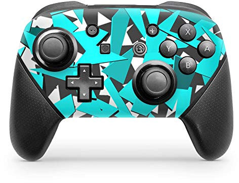 Skins4u Vinyl Schutz-Folie Skin für Nintendo Switch Pro Controller Aufkleber Sticker Signal Tuerkis