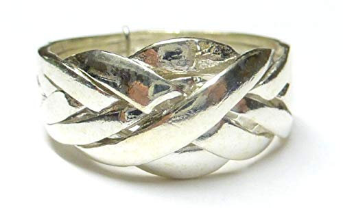 Silberschmuck - BG Sterling Silver 4 Piece Puzzle Ring, Size 65 - 20.7, Silver
