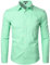 PARKLEES Chemise à manches longues pour homme - Coupe ajustée - Style décontracté - Avec poche, Micro sergé vert clair, XL