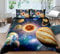 Timiany Kinder Bettwäsche Set Sonnensystem Planet Jungen-Teenager-Bettbezüge Mit Reißverschluss 135x200cm+80x80cm Planeten & Sterne Mikrofaser Bettbezug (Universum-D,135x200+80x80)