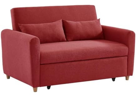 Vente-unique Ayla 2-Sitzer-Sofa fÅr 2 Personen, ausziehbar, Rot