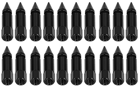 Spike Lug Nuts, 20 Stück Universal M12x1.5 Racing Wheels Felgen Radmuttern 90-mm-Spitzmuttern aus Aluminiumlegierung mit Steckschlüsselzubehör(Schwarz)