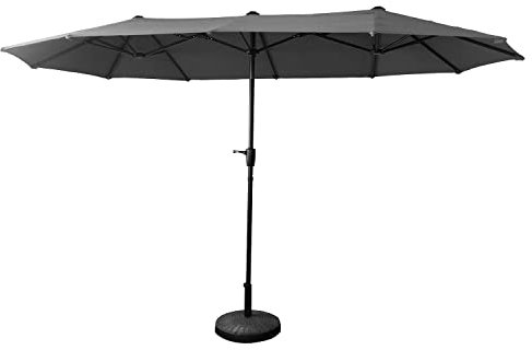 Happy Garden parasol de jardin double 2x4m LINAI gris en acier