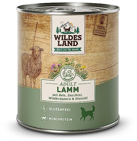 Wildes Land Nassfutter für Hunde, Lammgeschmack, 150 g (8 Stück)