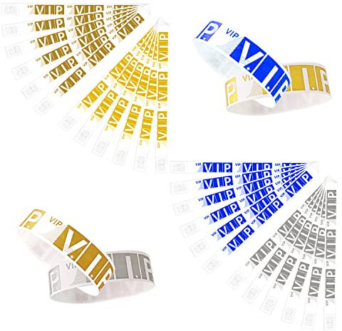 400 Stück Event-Armbänder, bunte VIP-Armbänder, Papierarmbänder, farbige Papierarmbänder, verwendet für Event-Eintritt, Abschlussfeiern (4 Farben)