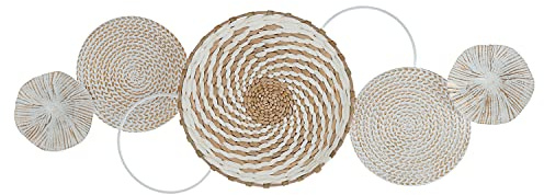 Cepewa Wanddeko 3D-Optik zum Aufhängen │ Motive 75x26x6cm Blüten Blumen Metall │Wandskulptur horizontal vertikal (1 x Wanddeko Anastasia)