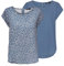 ONLY Tshirt Damen Regular Fit ONLVIC 2er Pack Rundhals Kurzarm Bluse Top Sommer Basic Muster Einfarbig Blau 36, Größe:36, Farbe:Blue Mirage (15284243)