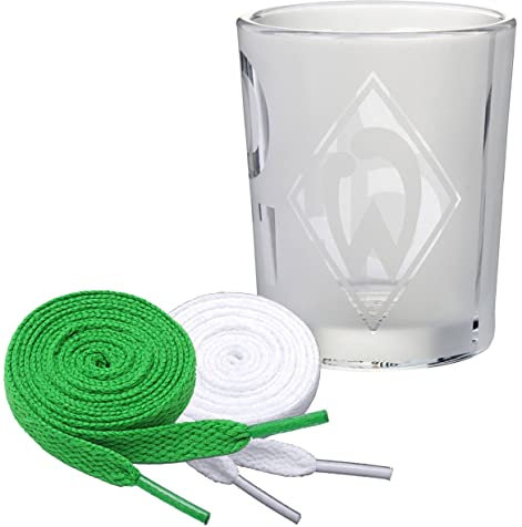 King of Trade SV Werder Bremen 2er Set Windlicht Nordlicht + 2 Paar Fan-Schnürsenkel