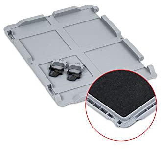 SuperSparSet 10x Scharnierdeckel Set Eurobox NextGen mit Schaumstoff und 2 schwarze Schiebeschnappverschlüsse | BxT 30x40cm | Eurobehälter, Transportbox, Transportbehälter, Stapelbehälter