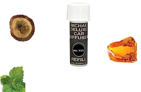 Bichaé Deluxe Auto Diffusor Nr. 007 inspiriert von Aqua Fahrenheit EDP Auto Lufterfrischer Nachfüller für Damen & Herren 8ml Würfel Glasflasche & Holzkappe