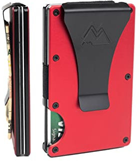 Mountain Voyage Co - Porta carte di credito minimalista da uomo, rosso opaco, minimalista