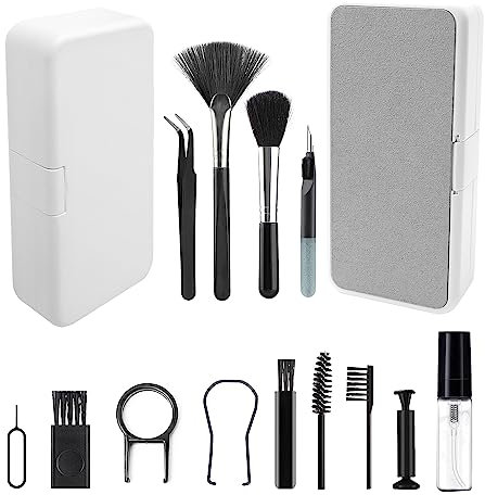 Kit De Cepillo De Limpieza Para Teclado, Cepillo Limpiador De Teclado 18 En 1, Kit De Limpieza De Computadora Multifuncional, Apto Para Airpods Pro, Ordenador Portátil, TeléFono, Monitor De Pc (Negro)