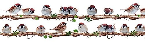 TapetenbordüRe Selbstklebende BordüRe Wand Wohnzimmer Tapeten Fliesenaufkleber Bad Dekoband Selbstklebend Brauner Vogel 2St 20x50cm