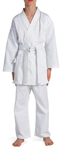 Fisticuffs Kids Children's Student Karate Aikido Suit Gi Uniform with Free White Belt - Premium Quality, Comfortable Fit for Martial Arts Training and Competitions (as8, numeric, numeric_110, regular)