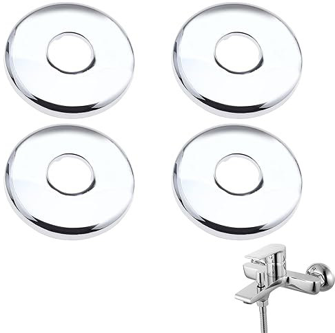 Cromo Roseta Para Grifo,Embellecedor Radiador Grifos,Roseta para Grifo Rosetas para Tubería,Embellecedores Para Grifos de Ducha,Cubierta de Tubería,Adecuado Para Grifo,DiáMetro Interior 26 mm,4 Piezas