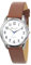 Ravel Plus - Extra Long Life Unisex-Alltagsuhr mit Mikrofaser-Lederarmband - Analog Quarz (Japanisch) - RP002L - Braun/Silberton