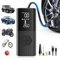 8000mAh Tragbare Elektronische Luftpumpe, 180PSI Akku Reifenpumpe mit Manometer/Digitalem LED-Display, Mini Kompressor mit USB/LED-Licht für Auto, Motorrad, Fahrrad, Bälle und Schwimmringe (Schwarz)