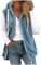 Damen Plüsch Weste Teddy Fleece Jacke Ärmellos Tasche Warme Weste Übergangsweste Fleece Jacke Outdoor Activity Jacke Herbst Winter Jacke mit Taschen Reißverschluss Weste 2XL 42 05-Sky Blue