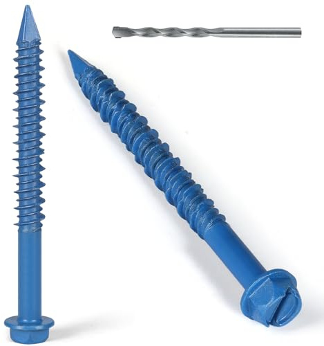VGBUY 1/4 x 3-1/4 Inch 30Pcs Concrete Screws, Hex Head Screw Anchor with Drill Bit, for Masonry, Block, Brick, Cement, Stucco, Diamond Point