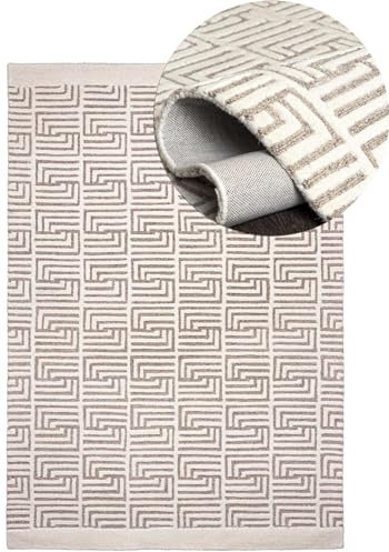 Mazovia Groß Teppich Wohnzimmer 200x300cm Creme Geometrisch Skandinavisch