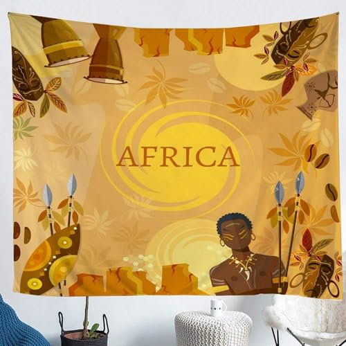 Sxakswol Wandteppich Groß Afrikanisches Muster Wandteppich 300x260 Wandbehang Retro-Ethno, Tapisserie 3D Wandtuch Aesthetic Wandteppiche für Wohnzimmer Schlafzimmer Wohnheim Wanddeko 2029b