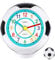 Edillas Wecker Kinder Jungen Mädchen, Fußball Wecker Analog Geräuschlos Ohne Ticken mit Licht Schlummerfunktion für Kinder Schlafzimmer Nachttisch Tisch Aufwachenuhr (Schwarz-Weiß)