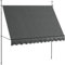 Outsunny Toldo Manual Retráctil 3x1,2 m Toldo Exterior Terraza Enrollable Altura Ajustable con Manivela 210-300 cm Sin Taladro Protección UV30+ para Balcón Jardín Gris Oscuro