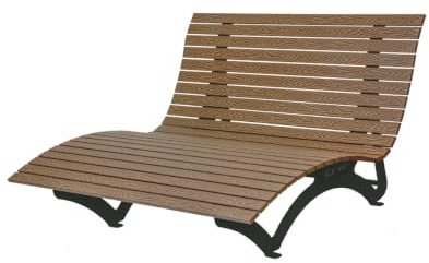 SCALANT Waldsofa Premium, WPC-Latten, für 2-3 Personen, Sonnenliege, Außenliege, Wellenliege, Relaxliege, Liege für den Garten, KTL beschichtet