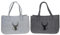 2er Set Filz Taschen mit Hirsch Motiv Shopper Einkaufstaschen Hell und Dunkelgrau
