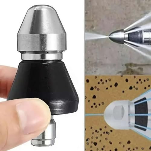 Sewer Cleaning Tool High-Pressure Nozzle for Pipe Dredging and Unclogging - Jetter Nozzle for Pressure Washer and Hair Clog Remover
