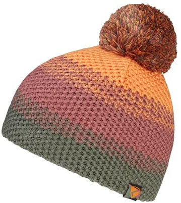 Ziener Kinder ISHI Mütze | warm, gestrickt, dreifarbig, apricot, S