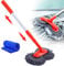 Car Wash Brush with Long Handle, Telescopic Car Wash Mop 360° Rotating Car Mop with Double Head Fitting Car Body for Cleaning Cars SUV Caravan