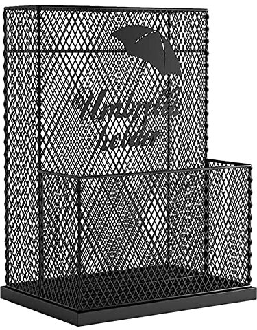 TINOMAD Umbrella Stands,Hollow-Out Umbrella Stand for Apartment/Hall Entryway/Front Door, Freestandimetal Umbrellas Rack Support, Walkisticks Storage/Black