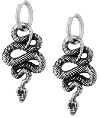 Hanary Gothic-Punk-Schlangen-Ohrringe Für Frauen, Halloween-Kostüm-Schmuck, Weihnachten, Neujahrs-Schmuck, Geschenk Für Frauen, M, Edelstahl, Kein Edelstein
