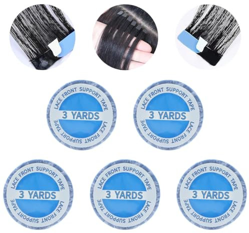 Bangbobi Tape Extensions Glue - 5 Rouleaux de Bandes Adhésives pour Extensions en Matériau TPU, Résistant à l'eau et à la Transpiration