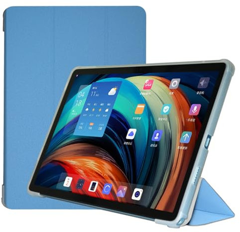 Haofun Funda para TECLAST P50/P50S, Cover PU Protectorcon Soporte Multiángulo, Ultra Delgada Anti-Caída Case Carcasa con Correa para la Muñeca, Azul