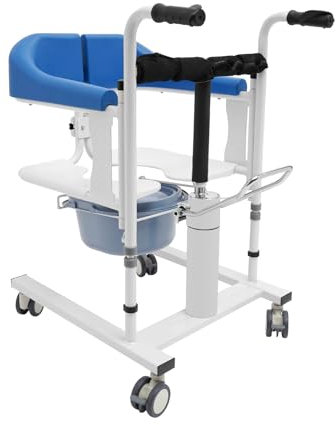 Elevador hidráulico silla de ruedas con respaldo asiento dividido de 180 °, altura de elevación ajustable paciente ascensor silla de transferencia, elevador de silla de ruedas de transferencia