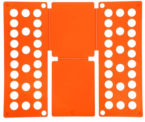 sourcing map Shirt Folder Board, T-Shirt Clothes Folder Small Folding Board Foldable Plastic T-Shirt Organizer for Closet Wardrobe Drawer Easy Clothing Storage (Orange, 18.9 x 15.7Inch)