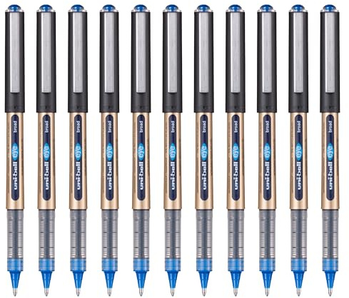 uni-ball Eye Broad Liquid Ink Rollerball Pens, 1 mm, Blue (12-Pack) | Smooth, Consistent Writing, Comfortable Grip, Fade Resistant Super Ink, Ideal for School & Office Use