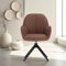 Homestyle4u, Esszimmerstuhl mit Armlehne Polsterstuhl drehbar Drehstuhl Sessel Leder Braun Bouclé Wohnzimmer Stuhl
