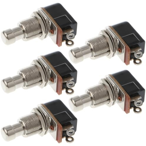 LKRXW 5 Stück SPST Gitarren Effektpedal Fußschalter True Bypass 2-polig | Gitarrenschalter Momentschalter Elektrische Gitarreneffekt Pedal Schalter Druckknopf Fußtaster