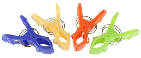 Pinze Antivento Grandi in Plastica 12 Pezzi per Bucato | 8 Clip, Stili Multipli, per Asciugamani e Teli, Uso in Asciugatura o Sedie da Spiaggia Colore Casuale Stile Casuale