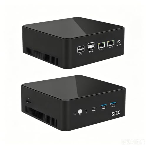 SJRC Mini PC Alder Lake N95, Dual i226-V 2.5GbE LAN, Micro Desktop Computer, DDR5 32GB RAM 1TB SSD, 2 x M.2 NVMe, 4K HD+DP+Type-C, TF Slot, Linux, Home Business Office