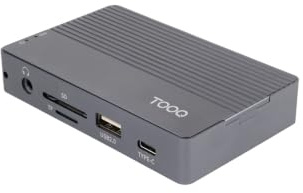 TOOQ TQE-2242G Externes Gehäuse für SSD M.2 NVMe/SATA mit 10-in-1-Hub, USB-C 3.2 Gen2, 2 × USB-A 3.1 Gen2, USB-A 2.0, HDMI 2.0, RJ45 Gigabit, SD/TF-Leser, Audio 3,5 mm und PD-Aufladung 100 W, Grau