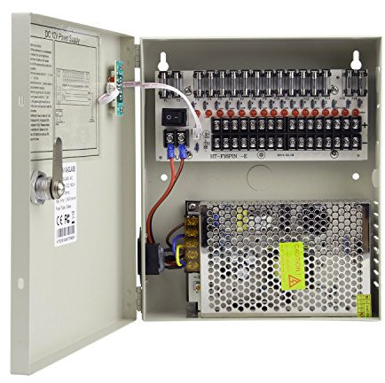 Xenocam 16-Kanal-Port 12 V DC 10 Ampere mit Glassicherung Distributed Power Supply Box für CCTV DVR-Sicherheitssystem und Kamera oder IP-Kameras