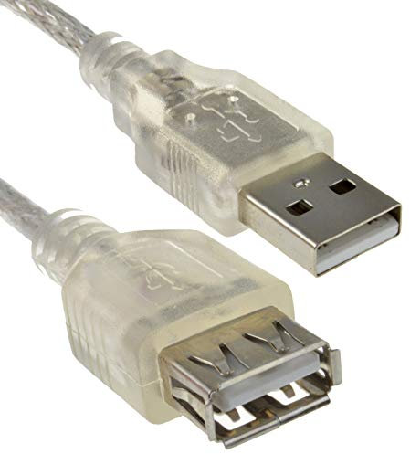 Translúcido USB 2,0 Extensión Cable A a A Femenino Cable 24AWG Ferrito 1 m [1 metros/1m]