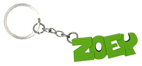 Porte-clés en 3D prénom ou texte personnalisé – idée cadeau originale - Fabriqué en France - Anneau de 20 mm pour accrocher vos clefs (Vert Pomme)